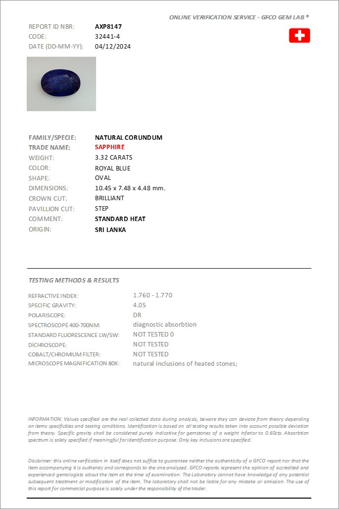 3.32 ct Oval Cut Sri Lankan Sapphire