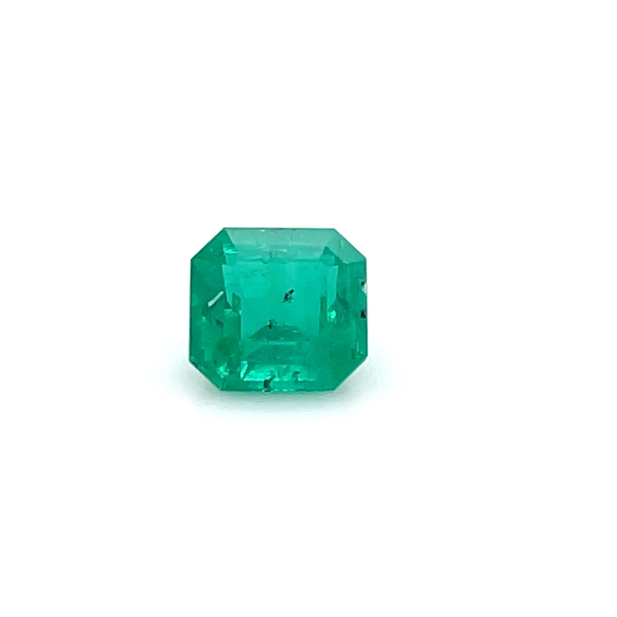 0.76 ct Square Cut Colombian Emerald