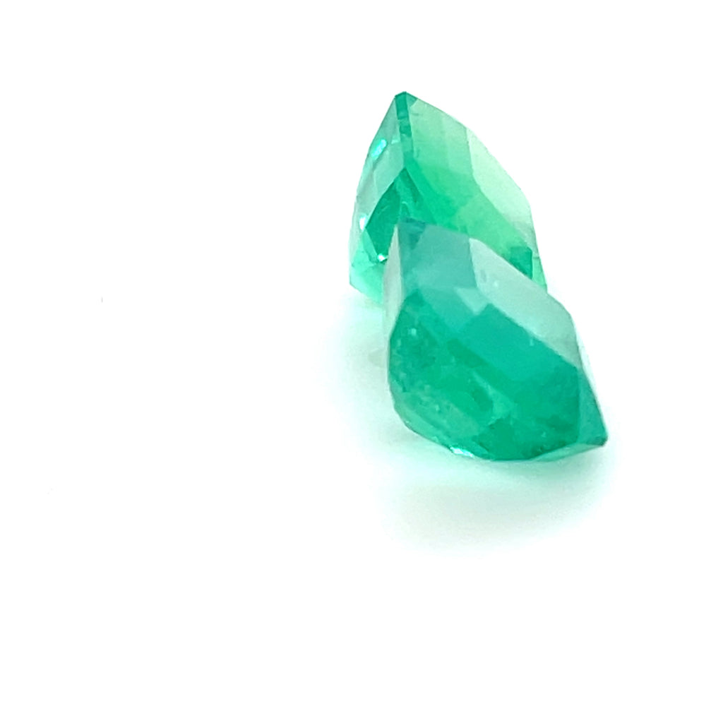3.84 and 3.88 ct Square Cut Colombian Emerald